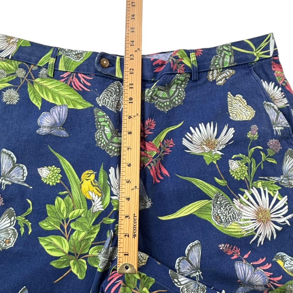 J. McLaughlin Menswear Floral Botanical Print Shorts Size 42‎ Birds Butterflies - Picture 9 of 16